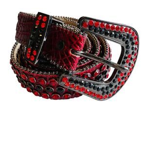 DNA Belt - Alligator Skin Black with Red Stone Black Red Stone 3XL Retails $135